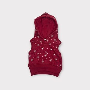 Little Bipsy Star Pattern Hooded Sleeveless Red Top